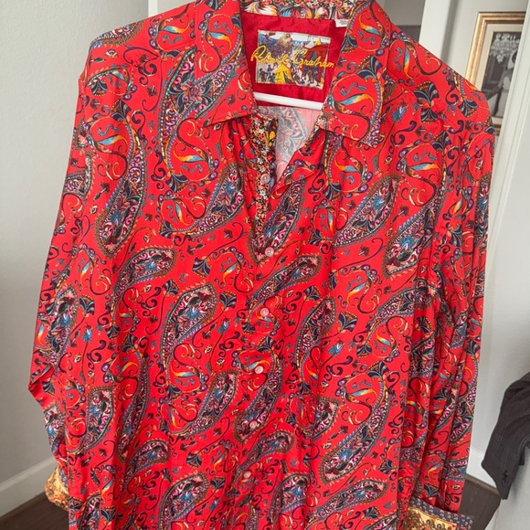 Robert Graham Vibrant Red Paisley Men's Shirt - Picture 1 of 2